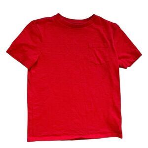 Youth Boys Gap Kids Pure Red Heathered Crew Neck Pocket Tee Shirt - Sz S 6/7